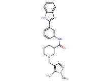 1-[(1,5-dimethyl-1H-pyrazol-4-yl)methyl]-N-[3-(1H-indol-2-yl)phenyl]-3-piperidinecarboxamide