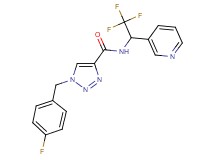 1-(4-fluorobenzyl)-N-[2,2,2-trifluoro-1-(3-pyridinyl)ethyl]-1H-1,2,3-triazole-4-carboxamide