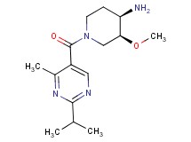 (3S*,4R*)-1-[(2-isopropyl-4-methylpyrimidin-5-yl)carbonyl]-3-methoxypiperidin-4-amine