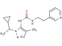 N-[1-(1-cyclopropylethyl)-4-methyl-1H-pyrazol-5-yl]-N'-(2-pyridin-3-ylethyl)urea