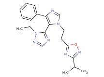 5-{2-[5-(1-ethyl-1H-1,2,4-triazol-5-yl)-4-phenyl-1H-imidazol-1-yl]ethyl}-3-isopropyl-1,2,4-oxadiazole