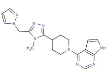 4-{4-[4-methyl-5-(1H-pyrazol-1-ylmethyl)-4H-1,2,4-triazol-3-yl]piperidin-1-yl}-7H-pyrrolo[2,3-d]pyrimidine