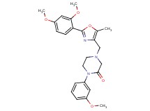 4-{[2-(2,4-dimethoxyphenyl)-5-methyl-1,3-oxazol-4-yl]methyl}-1-(3-methoxyphenyl)-2-piperazinone