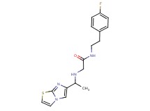 N-[2-(4-fluorophenyl)ethyl]-2-[(1-imidazo[2,1-b][1,3]thiazol-6-ylethyl)amino]acetamide