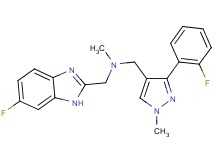 1-(6-fluoro-1H-benzimidazol-2-yl)-N-{[3-(2-fluorophenyl)-1-methyl-1H-pyrazol-4-yl]methyl}-N-methylmethanamine