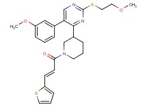 2-[(2-methoxyethyl)thio]-5-(3-methoxyphenyl)-4-{1-[(2E)-3-(2-thienyl)-2-propenoyl]-3-piperidinyl}pyrimidine
