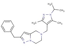 2-benzyl-5-[(1-isopropyl-3,5-dimethyl-1H-pyrazol-4-yl)methyl]-4,5,6,7-tetrahydropyrazolo[1,5-a]pyrazine