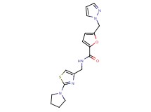 5-(1H-pyrazol-1-ylmethyl)-N-[(2-pyrrolidin-1-yl-1,3-thiazol-4-yl)methyl]-2-furamide