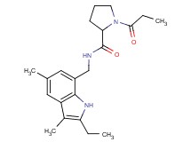 N-[(2-ethyl-3,5-dimethyl-1H-indol-7-yl)methyl]-1-propionylpyrrolidine-2-carboxamide