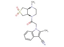 2-methyl-1-{2-[(4aS*,7aR*)-4-methyl-6,6-dioxidohexahydrothieno[3,4-b]pyrazin-1(2H)-yl]-2-oxoethyl}-1H-indole-3-carbonitrile