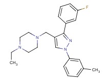 1-ethyl-4-{[3-(3-fluorophenyl)-1-(3-methylphenyl)-1H-pyrazol-4-yl]methyl}piperazine