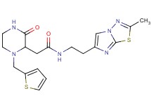 N-[2-(2-methylimidazo[2,1-b][1,3,4]thiadiazol-6-yl)ethyl]-2-[3-oxo-1-(2-thienylmethyl)-2-piperazinyl]acetamide