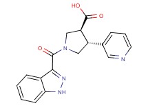 (3S*,4R*)-1-(1H-indazol-3-ylcarbonyl)-4-pyridin-3-ylpyrrolidine-3-carboxylic acid