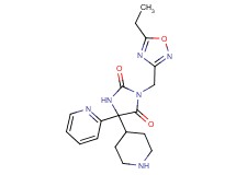 3-[(5-ethyl-1,2,4-oxadiazol-3-yl)methyl]-5-(4-piperidinyl)-5-(2-pyridinyl)-2,4-imidazolidinedione hydrochloride