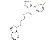 3-(3-fluorophenyl)-N-[3-(1H-indazol-1-yl)propyl]-1H-pyrazole-4-carboxamide