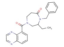 4-benzyl-3-ethyl-1-(quinoxalin-5-ylcarbonyl)-1,4-diazepan-5-one