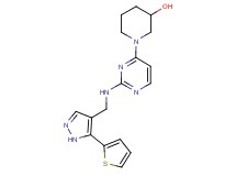 1-[2-({[5-(2-thienyl)-1H-pyrazol-4-yl]methyl}amino)pyrimidin-4-yl]piperidin-3-ol