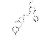 1-(3-fluorobenzyl)-4-{[5-methoxy-2-(1H-pyrazol-1-yl)benzyl]amino}-2-pyrrolidinone
