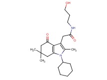 2-(1-cyclohexyl-2,6,6-trimethyl-4-oxo-4,5,6,7-tetrahydro-1H-indol-3-yl)-N-(3-hydroxypropyl)acetamide