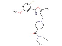 N,N-diethyl-1-{[2-(2-fluoro-5-methoxyphenyl)-5-methyl-1,3-oxazol-4-yl]methyl}-4-piperidinecarboxamide