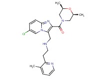 N-[(6-chloro-2-{[(2R*,6S*)-2,6-dimethyl-4-morpholinyl]carbonyl}imidazo[1,2-a]pyridin-3-yl)methyl]-2-(3-methyl-2-pyridinyl)ethanamine