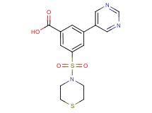 3-pyrimidin-5-yl-5-(thiomorpholin-4-ylsulfonyl)benzoic acid