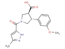 (3S*,4R*)-4-(3-methoxyphenyl)-1-[(3-methyl-1H-pyrazol-5-yl)carbonyl]pyrrolidine-3-carboxylic acid