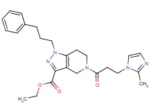 ethyl 5-[3-(2-methyl-1H-imidazol-1-yl)propanoyl]-1-(3-phenylpropyl)-4,5,6,7-tetrahydro-1H-pyrazolo[4,3-c]pyridine-3-carboxylate