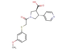 (3S*,4R*)-1-{[(3-methoxyphenyl)thio]acetyl}-4-pyridin-4-ylpyrrolidine-3-carboxylic acid