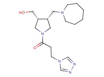 {(3R*,4R*)-4-(1-azepanylmethyl)-1-[3-(4H-1,2,4-triazol-4-yl)propanoyl]-3-pyrrolidinyl}methanol