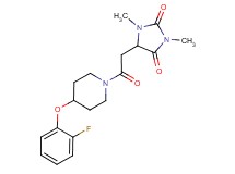 5-{2-[4-(2-fluorophenoxy)-1-piperidinyl]-2-oxoethyl}-1,3-dimethyl-2,4-imidazolidinedione