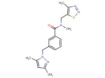 3-[(3,5-dimethyl-1H-pyrazol-1-yl)methyl]-N-methyl-N-[(4-methyl-1,2,3-thiadiazol-5-yl)methyl]benzamide