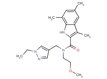 N-[(1-ethyl-1H-pyrazol-4-yl)methyl]-N-(2-methoxyethyl)-3,5,7-trimethyl-1H-indole-2-carboxamide