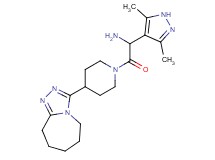 {1-(3,5-dimethyl-1H-pyrazol-4-yl)-2-oxo-2-[4-(6,7,8,9-tetrahydro-5H-[1,2,4]triazolo[4,3-a]azepin-3-yl)-1-piperidinyl]ethyl}amine hydrochloride
