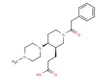 3-[(3R*,4S*)-4-(4-methylpiperazin-1-yl)-1-(phenylacetyl)piperidin-3-yl]propanoic acid