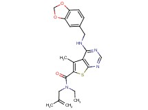 4-[(1,3-benzodioxol-5-ylmethyl)amino]-N-ethyl-5-methyl-N-(2-methyl-2-propen-1-yl)thieno[2,3-d]pyrimidine-6-carboxamide