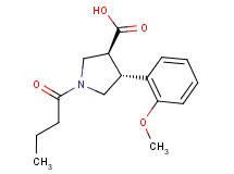 (3S*,4R*)-1-butyryl-4-(2-methoxyphenyl)pyrrolidine-3-carboxylic acid