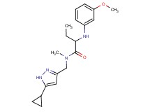 N-[(5-cyclopropyl-1H-pyrazol-3-yl)methyl]-2-[(3-methoxyphenyl)amino]-N-methylbutanamide