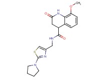 8-methoxy-2-oxo-N-[(2-pyrrolidin-1-yl-1,3-thiazol-4-yl)methyl]-1,2,3,4-tetrahydroquinoline-4-carboxamide