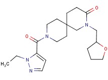 9-[(1-ethyl-1H-pyrazol-5-yl)carbonyl]-2-(tetrahydrofuran-2-ylmethyl)-2,9-diazaspiro[5.5]undecan-3-one