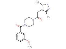 1-[(3,5-dimethyl-1H-pyrazol-4-yl)acetyl]-4-(3-methoxybenzoyl)piperazine