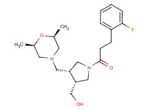 {(3R*,4R*)-4-{[(2R*,6S*)-2,6-dimethylmorpholin-4-yl]methyl}-1-[3-(2-fluorophenyl)propanoyl]pyrrolidin-3-yl}methanol