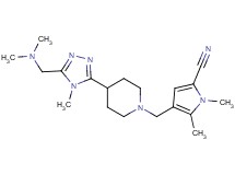 4-[(4-{5-[(dimethylamino)methyl]-4-methyl-4H-1,2,4-triazol-3-yl}piperidin-1-yl)methyl]-1,5-dimethyl-1H-pyrrole-2-carbonitrile