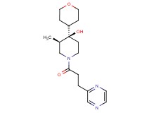 (3R*,4R*)-3-methyl-1-[3-(2-pyrazinyl)propanoyl]-4-(tetrahydro-2H-pyran-4-yl)-4-piperidinol