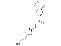 1-ethyl-N-({2-[(methylthio)methyl]-1,3-thiazol-4-yl}methyl)-5-oxo-3-pyrrolidinecarboxamide