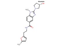 2-[(3S)-3-hydroxy-1-pyrrolidinyl]-1-methyl-N-[2-(5-methyl-2-furyl)ethyl]-1H-benzimidazole-5-carboxamide