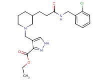 ethyl 4-[(3-{3-[(2-chlorobenzyl)amino]-3-oxopropyl}-1-piperidinyl)methyl]-1H-pyrazole-3-carboxylate