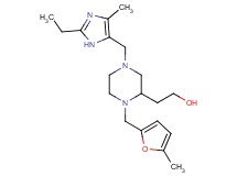 2-{4-[(2-ethyl-4-methyl-1H-imidazol-5-yl)methyl]-1-[(5-methyl-2-furyl)methyl]-2-piperazinyl}ethanol