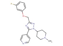 4-[3-[(3-fluorophenoxy)methyl]-1-(1-methylpiperidin-4-yl)-1H-1,2,4-triazol-5-yl]pyridine