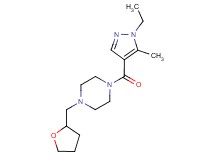 1-[(1-ethyl-5-methyl-1H-pyrazol-4-yl)carbonyl]-4-(tetrahydrofuran-2-ylmethyl)piperazine
